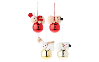 Елочный шар "Мишка на шаре" D6 пластик 374-442