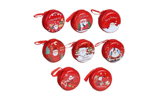 Шкатулка "Merry Christmas" 7*7*3,5см круглая металл 369-542