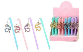 Ручка шариковая "Basir.Дракон" с брелком синяя МС-6913