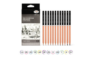 Набор ч/гр карандашей 12шт "Старый мастер" 10B-2H 130422_10B-2H Гамма