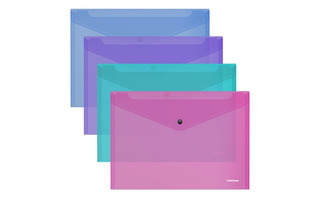 Папка с кнопкой А4 "ErichKrause.Fizzy Vivid" 140 мкм ассорти 55400