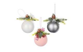 Елочный шар "С шишкой" D8 пластик 374-453