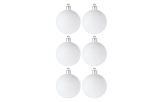 Елочные шары в наборе "Белый жемчуг" 6шт 6см пластик 372-544
