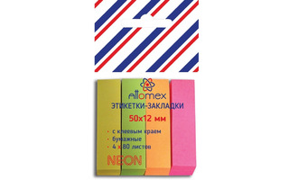 Набор стикеров "deVente.Attomex" неон  (50*12мм 4*80листов) 2011701