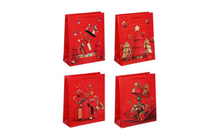 Сумка новогодняя 25*32 "Подарки" красная 369-561