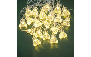 Гирлянда новогодняя электрическая  10л LED "Мешок с подарками" 2м желтый пост. свечение 381-321