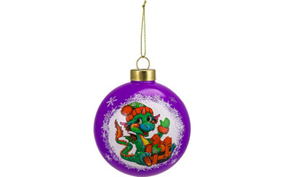 Елочный шар "Радостный дракоша" 8см стекло ЕШ-4260