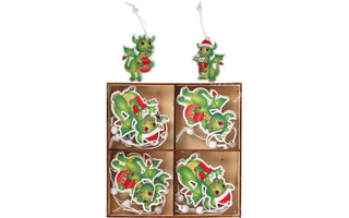 Елочные игрушки в наборе "Дракончик с сюрпризами" 4,5см 12шт дерево НУ-7215