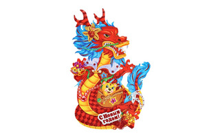 Панно "Священный дракон" бумажное А4 НУ-8007