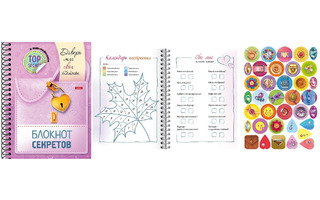 Дневничок для девочки А5 48л "Блокнот секретов" с наклейками 48Ктц5нгр_30484 083908  Хатбер