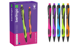 Ручка шариковая "Berlingo.Color Zone" автомат синяя 0,7мм CBm_70950