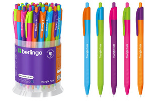 Ручка шариковая "Berlingo.Triangle Fuze RT" автомат синяя 0,7мм трех.корпус CBm_07732