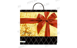 Пакет  37*35 "Бант" 90мкм с пластиковой ручкой 17123 (168)