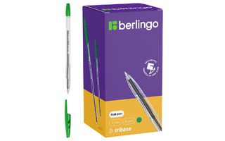 Ручка шариковая "Berlingo.Tribase" зеленая 1мм CBp_10904