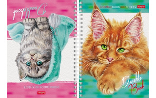 Тетрадь 80 л "Эти заМУРчательные кошки" клетка гребень тв.обл. двойная 80Т5дтВ1гр_29775 081101