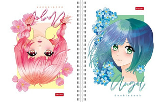 Тетрадь 80 л "Ангелы Аниме" клетка гребень тв.обл. двойная 80Т5дтВ1гр_29201 081091 Хатбер