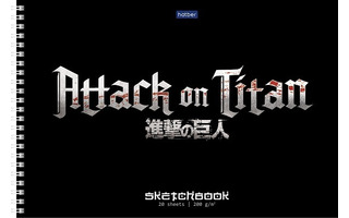 Скетчбук А4  20л "Атака Титанов 1-3" спираль жест.подложка черный блок 200г/м² 20А4лтAгр_30698