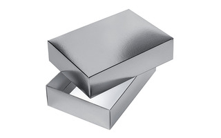 Коробка подарочная "Metallik Серебро" прямоугольник 25*18*6,5см Ккс_03426 082216 Хатбер