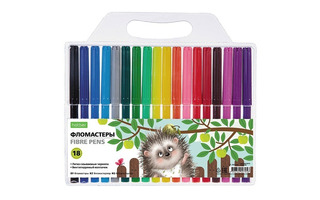 Фломастеры 18цв "Хорошо быть ежиком" FP_080548 Hatber