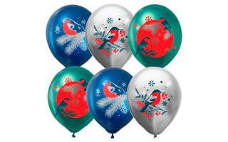 Набор шаров 10 шт "Снегири" (ЦЕНА ЗА НАБОР) 6075583