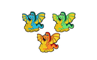 Сувенир "Магнит Дракон с деньгами" 5*4,5см ПВХ 359-892