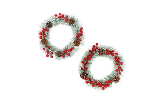 Украшение "Рождественский венок" красный декор 25см 386-227