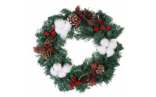 Украшение "Рождественский венок еловый" 30см 386-230