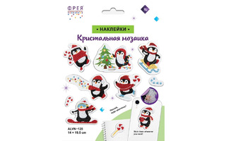 Наклейки алмазная мозаика "ФРЕЯ.Пингвины" 19,5*14см ALVN-128