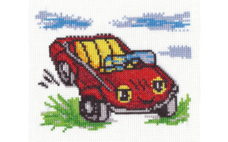 Набор для творчества "Klart.Вышивка крестом.Веселая машинка" 14,5*11,5см 8-058