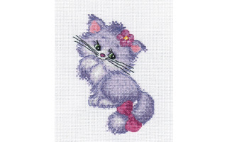 Набор для творчества "Klart.Вышивка крестом.Кошечка" 12,5*17,5см 8-188
