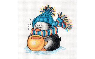 Набор для творчества "Klart.Вышивка крестом.Зимнее чаепитие" 12,5*13,5см 8-286