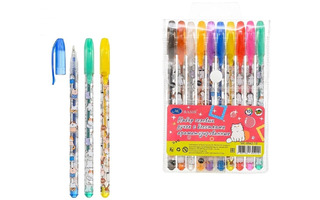 Набор 10 гелевых ручек "Basir.Коты" с блестками+ароматизир. 1мм МС-6542-10