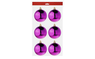 Елочные шары в наборе "Маджента" 6шт 7см пластик 372-572