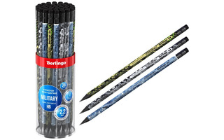Карандаш ч\гр "Berlingo.Military" с ластиком черное дерево BP01103