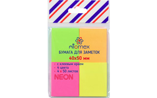 Липкий блок  40*50  50л "deVente.Attomex.Neon" 4цв 2010200