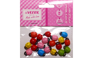 Декоративные украшения "deVente.Божьи коровки" дерево 12*15мм 20шт 8120111