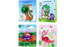 Сумка подарочная 31*42 "deVente.Dinosaur" с блестками плотная ассорти 9041104