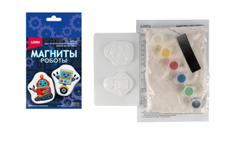 Набор для творчества из гипса "Фигурки на магнитах.Роботы.Шустрые помощники" малый Пз/Г-054