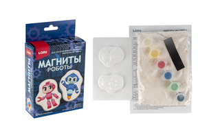 Набор для творчества из гипса "Фигурки на магнитах.Роботы.Яркие электроники" малый Пз/Г-057