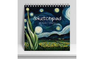 Скетчпад А5+  40л "Ночной ландыш" 19,5*19,5см спираль текстура 120г/м² 14298 АкХолд