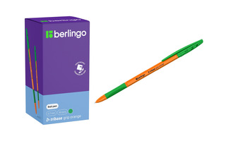 Ручка шариковая "Berlingo.Tribase grip orange" зеленая 0,7мм грип CBp_70961