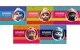 Альбом для рисования 40л "ЛапУшки в шапочках" 40А4В 085154 Хатбер