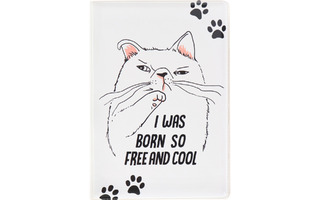 Обложка для паспорта "Серьезный котик" ПВХ ОП-0425