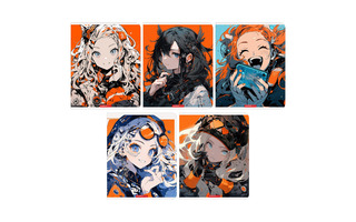 Тетрадь 40 л "Аниме девочки" клетка лак 14361/5 АкХолд