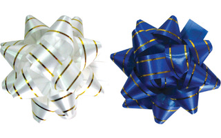 Набор бантов "Звезда" 2шт d=6см зол.полоса 16-WB-STRGL-6-H2