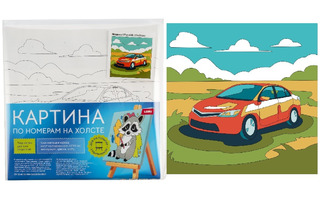 Картина для рисования по номерам "Машина" 20*20см Рхд-008