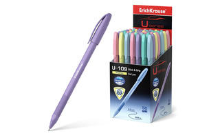 Ручка шариковая "Erich Krause.U-109 Ultra Glide Technology.Pastel Stick&Grip" синяя 1мм 58111