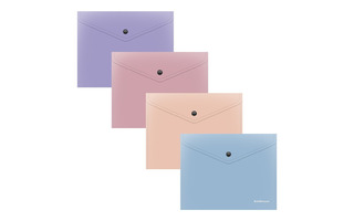 Папка с кнопкой А5+ "ErichKrause.Soft Manga" 240*190мм 180 мкм ассорти 61147