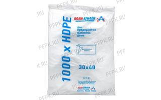 Пакет фасовка 30*40 HDPE Синие буквы (500 шт) 7мкм 19514.1.1