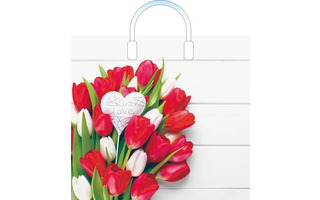 Пакет  38*34 "С любовью" 90мкм с пластиковой ручкой ПЛР51612 (1564)